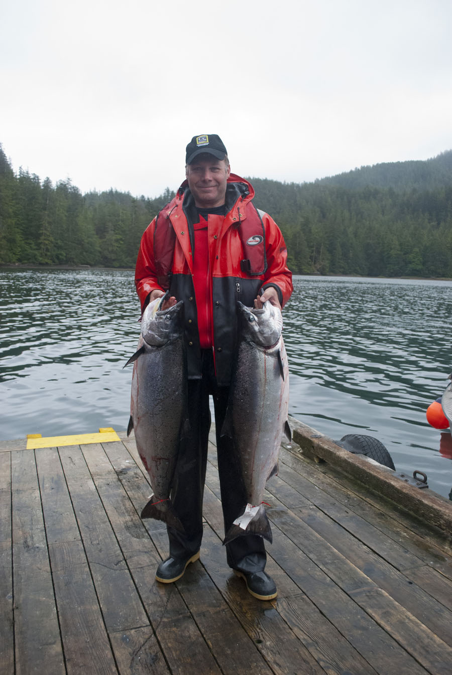 Ed with two salmon caught at Haida Gwaii